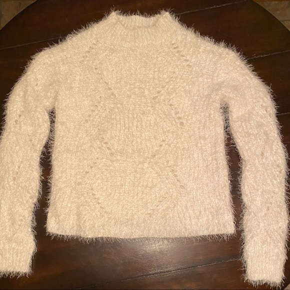 White Fuzzy Freshman Sweater - Juniors Sweater - Picture 3 of 3